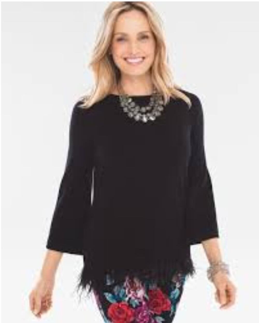 Chico's Feather Hem Pullover Sweater NWT Sz SP